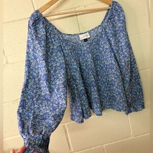 Boho cotton floral top 🪻